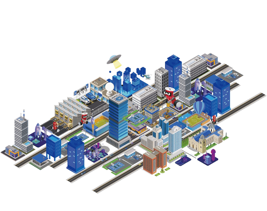 Isometric Botball city artwork